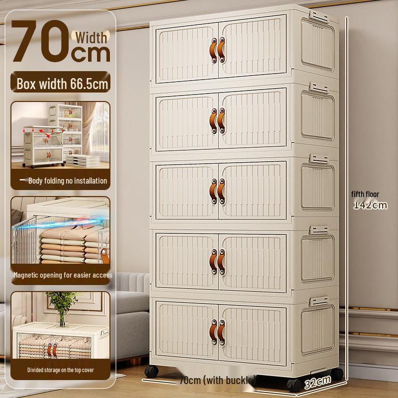Thickened Foldable Multilayer Plastic Baby Wardrobe and Clothes Storage Cabinet
