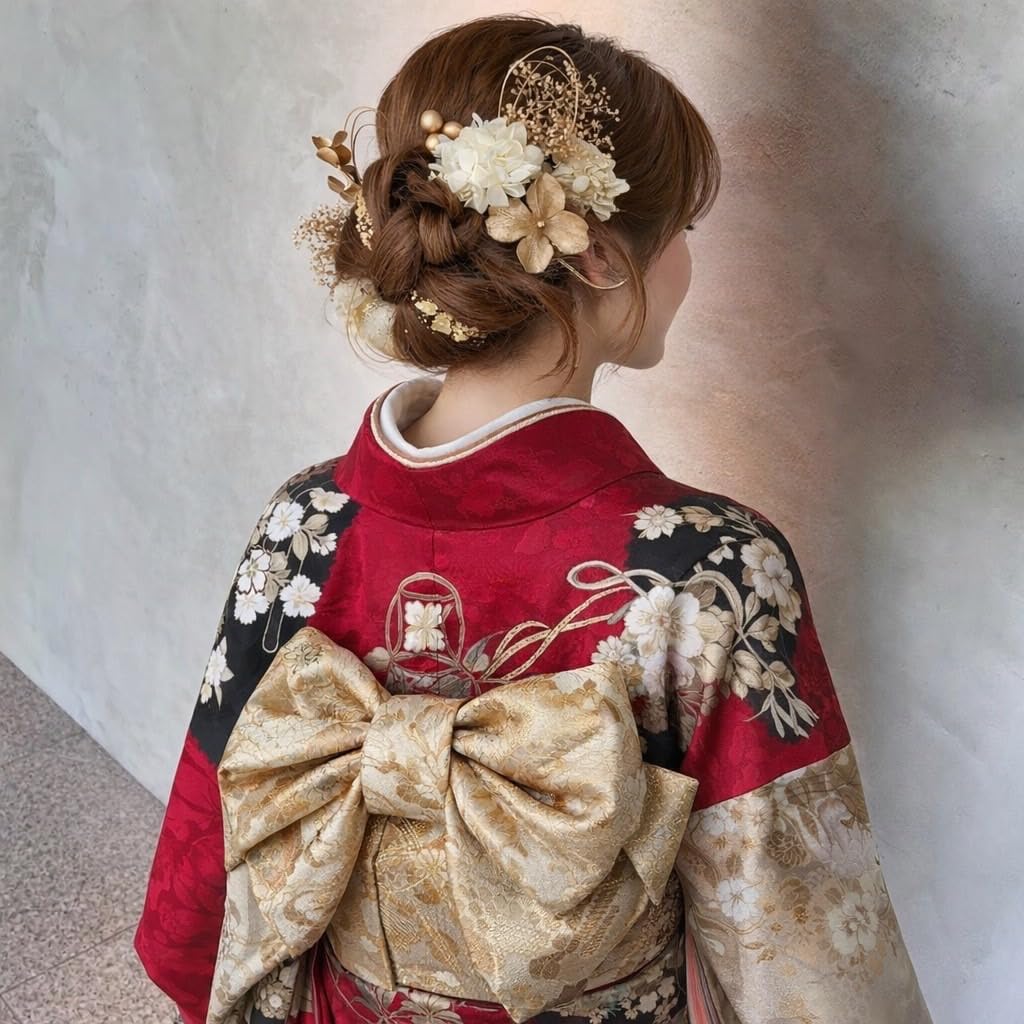 

[Bria] Coming-of-Age Ceremony, Graduation Ceremony, Wedding, Shichi-Go-San, Traditional Japanese Attire, Dried Flowers, Preserved Flower Hair