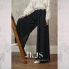 JK&JS Smoky Ink Beauty High-Waist Chiffon Wide-Leg Pants