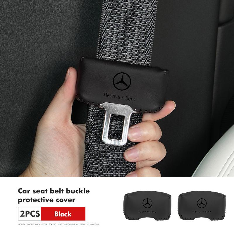 AABHZ1 For Benz Car Logo Seat Belt Buckle Protective Cover Anti-Collision Cover Accessories AMG Exclusive A C E R V Class CLA CLS C180