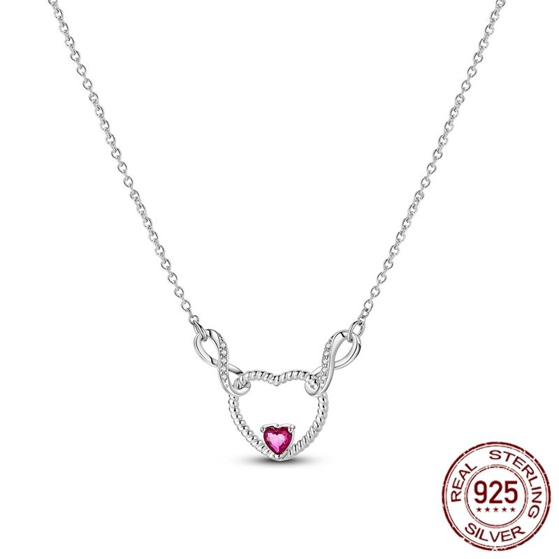 MULA Hote Heart Pendant Necklace 925 Silver Snake Neck Necklace Original Bracelet DIY Jewelry Fashion Luxury Women