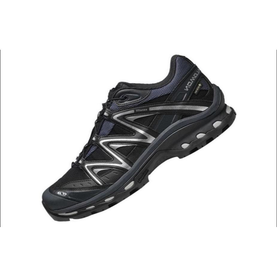 SALOMON Xt-Quest Gtx Round Toe Versatile Waterproof Breathable Warm Low-Top Hiking Shoes Unisex Hiking Shoes Black Ebony Metallic-Silver 474294