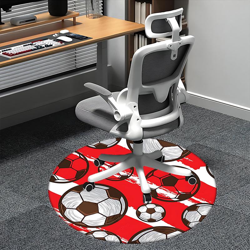 

Soccer Ball Office Carpet Chair Mats, Football Patterned Rug for Home Decor, Office Carpet Gift, Suitable for Bedroom, Living Room, Various Rooms1118 80cm by 80cm