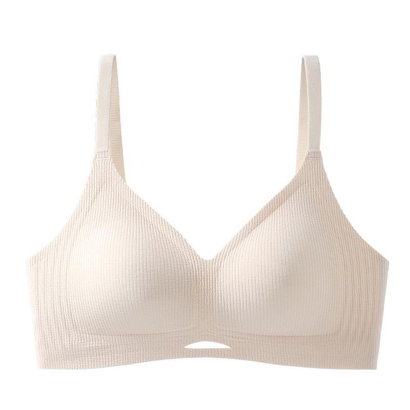 Hollow Striped Seamless Underwear Women's Small Breasts Gather and Show Large Anti-sagging Soft Support Comfortable U-shaped Beautiful Back Bra