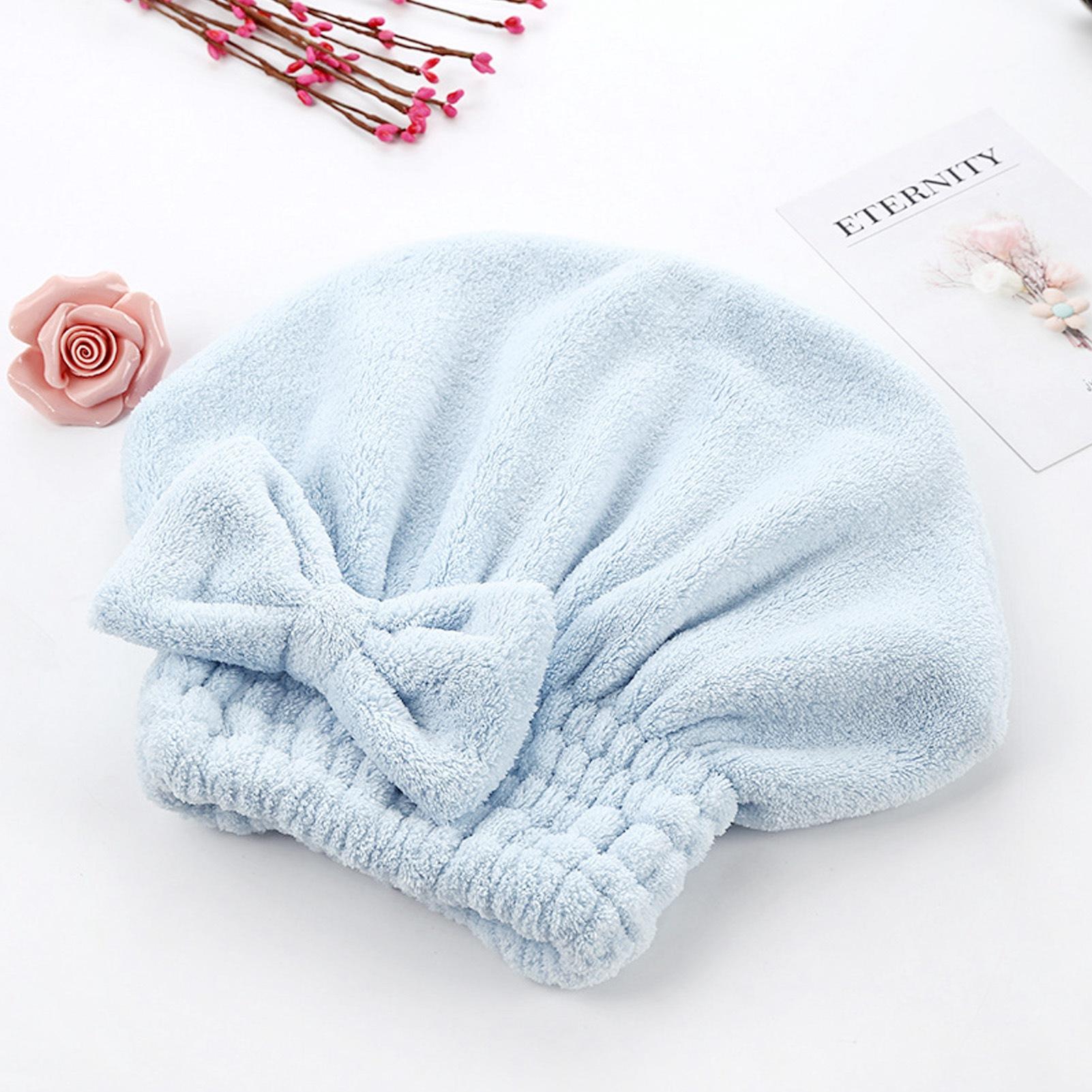 

2PCS Coral Fleece H Drying Towels Absorbent Drying Thickening H Wrap Hat