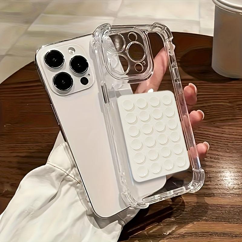 Transparent Four-Corner Anti-Drop With 3D Suction Cup Phone Case For iPhone 17 16 15 14 13 12 11 Pro Max Plus XS XR Cover