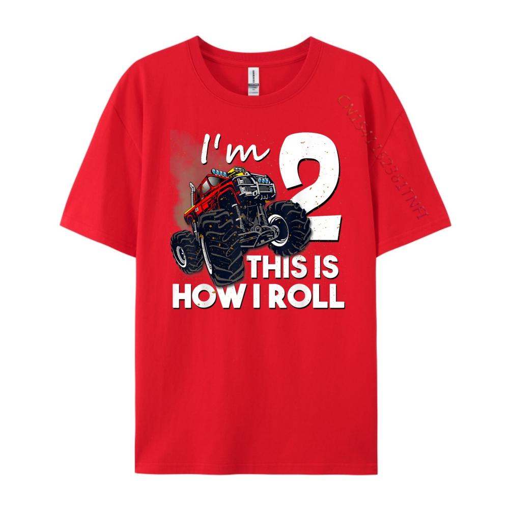 2nd Birthday Boy Monster Truck 2 Years Old 3d Printed T Shirts Natural Oversized T Shirt Geek Graphic Shirts S