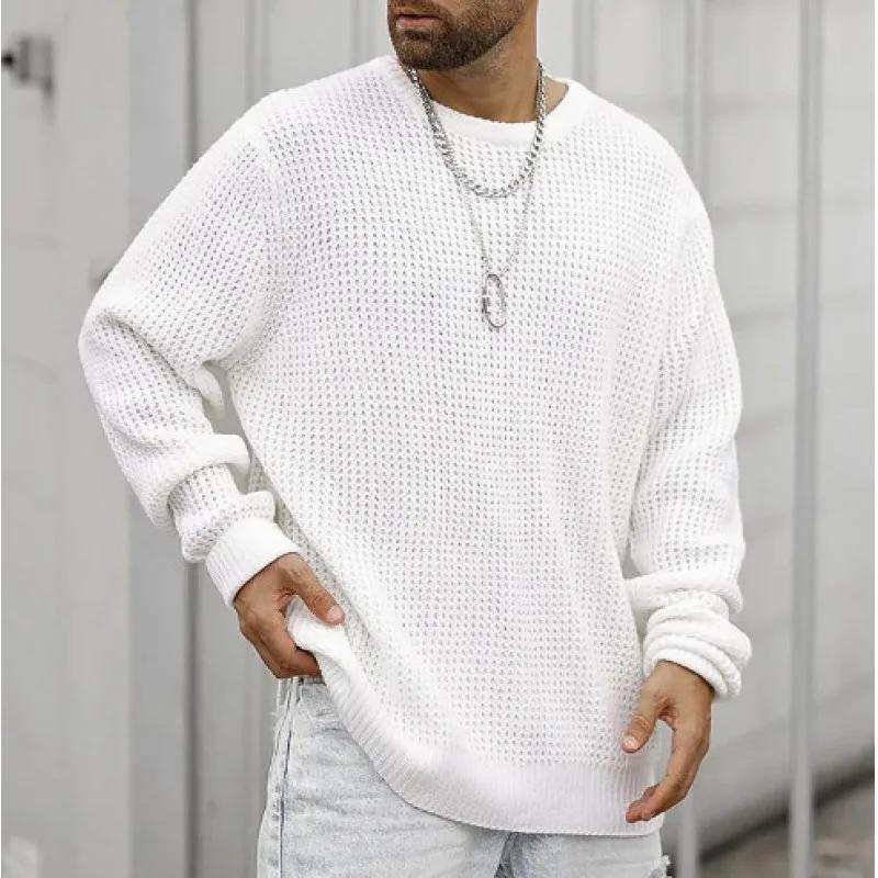2026 Men Knitted Sweater Spring Autumn Men Casual Warm Pullover Men Solid Color Round Neck Sweaters Male Knitwear Clothes