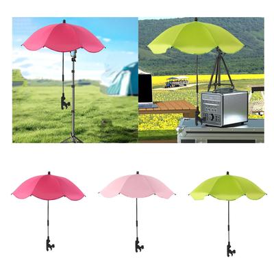 Clip On Umbrella Pushchair Parasol Portable Plant Shade Beach Chair Umbrella with Clamp for Fishing Picnic Patio Backyard