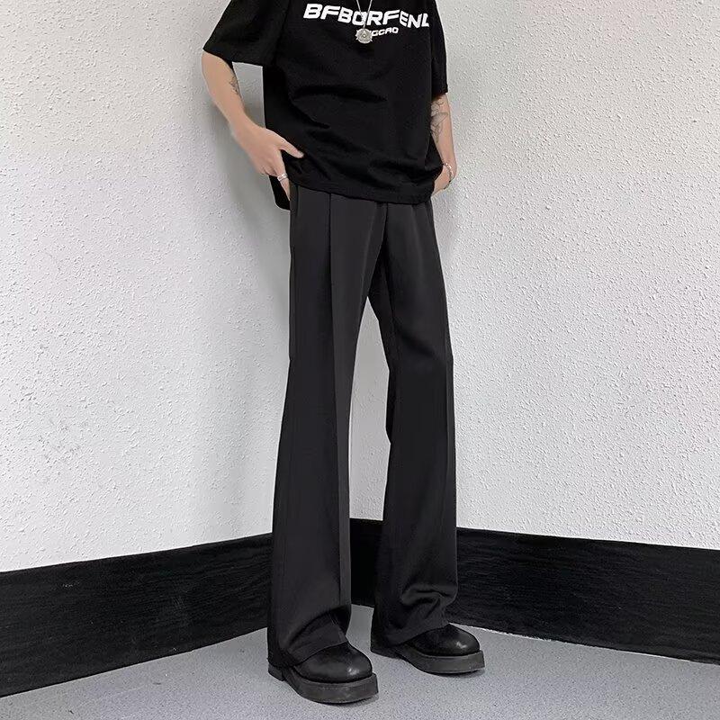 Summer Thin Ice Silk Drape Casual Pants Boys American Loose Straight Pants Slightly Pull Cleanfit Quick Drying Tide