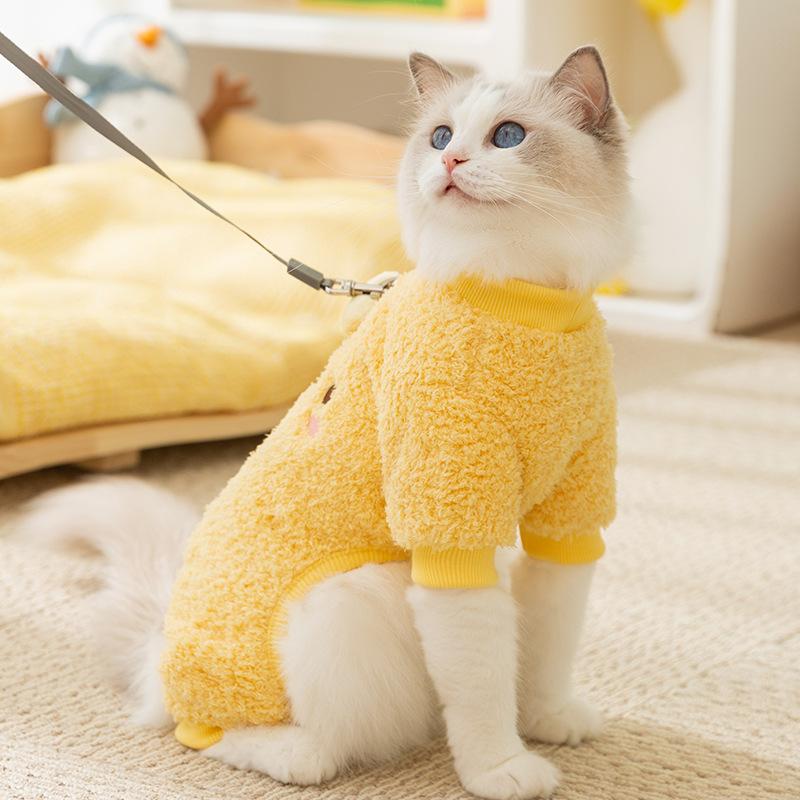 Cat clothes four feet autumn and winter warm British short blue cat puppet cat kitten puppy dog pet fleece