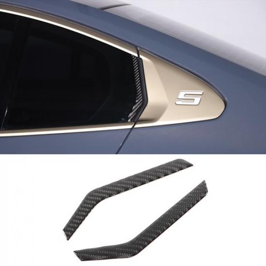 Soft Carbon Fiber Rear Triangle Glass Trim Sticker For BMW 5 Series G60 i5 2024+