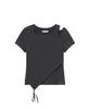 MISEKI SEOUL Cutout Shirring Layered Shortsleeve Charcoal