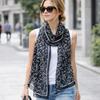 Floral Print Sunscreen Shawl Long Shawl Silk Elegant Chiffon Scarf  Women's Fashion