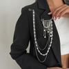 Personalized Chic Style Imitation Pearl Chain Tassel Brooches for Women Fashion Light Luxury Pearl Bead Brooch Suit Pin Accessor