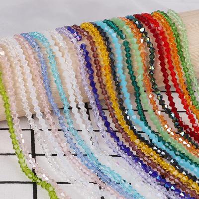 48Pcs Crystal Glass Beads Pointed Bead Loose Spacer Bead for DIY Jewelry Making Bracelet Necklace