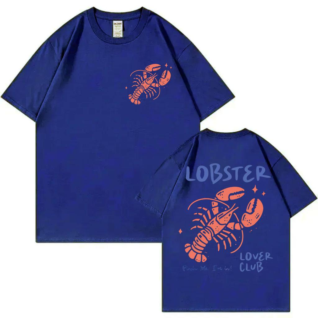 Lobster Lover Club Tshirt Funny Summer Beach Short Sleeve T Shirt Mens Womens Fashion Casual Oversized Tshirts Streetwear