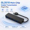 4-Port USB 3.0 Hub 5Gbps High Speed 4-in-1 Portable ABS USB Splitter Plug-and-Play Expansion for Laptops & PCs in Stock