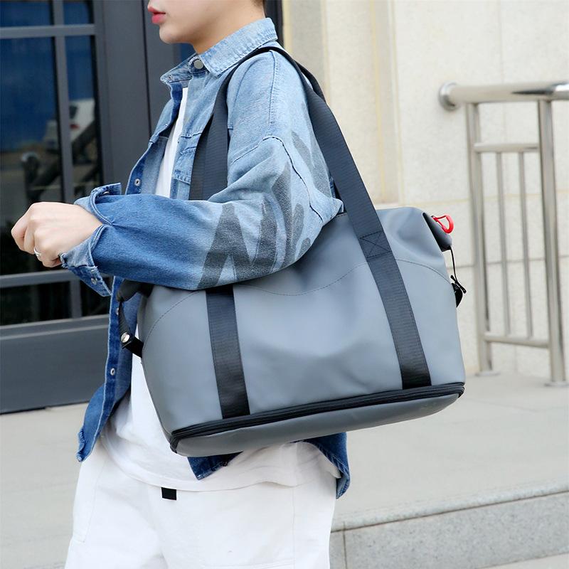 Short-distance Business Trip Large Capacity Travel Bag Simple Luggage Bag Dry Wet Separation Fitness Bag Expandable Pull Rod