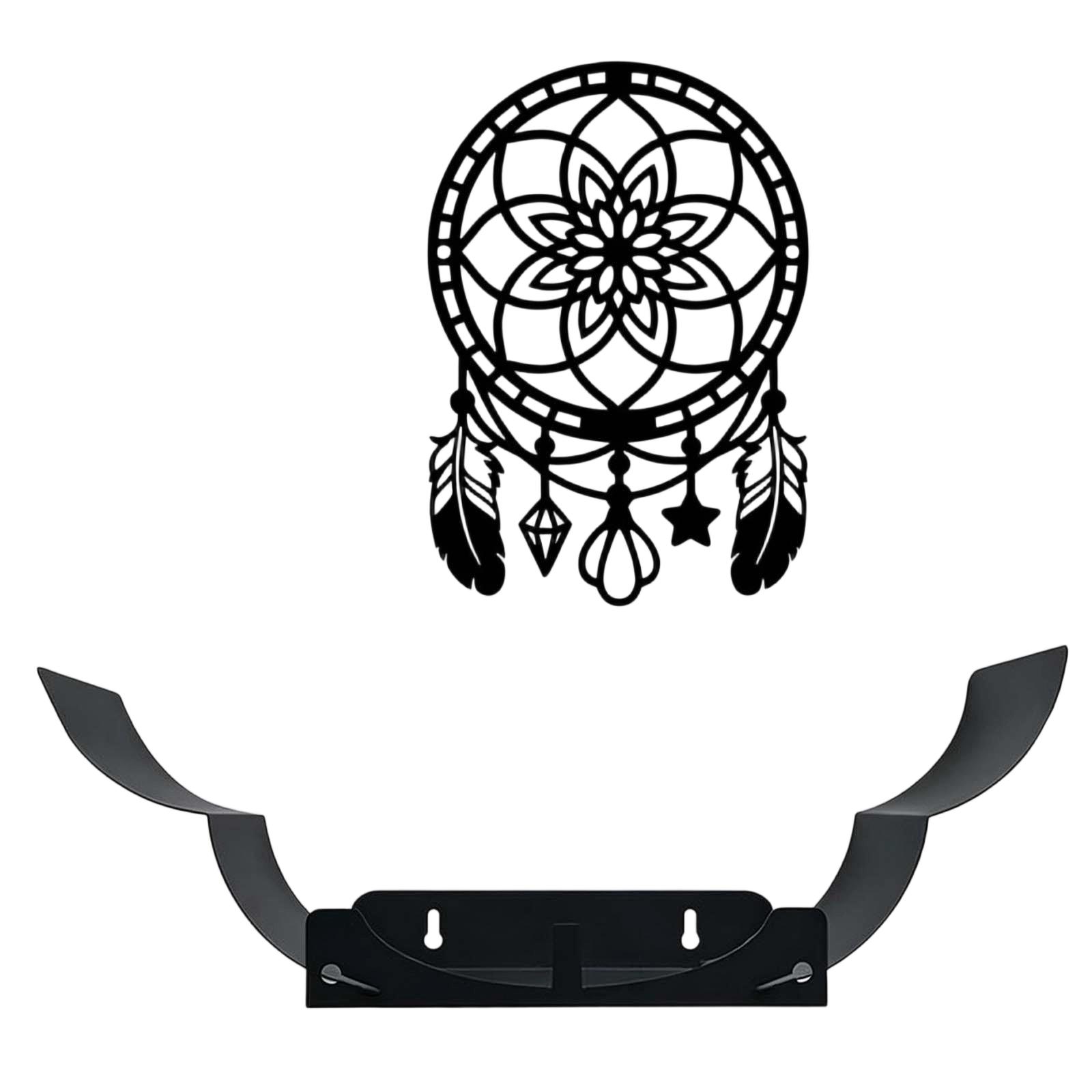 Wall Mount Towel Holder Large Capacity Decorative for Kitchen Bathroom one size чёрный