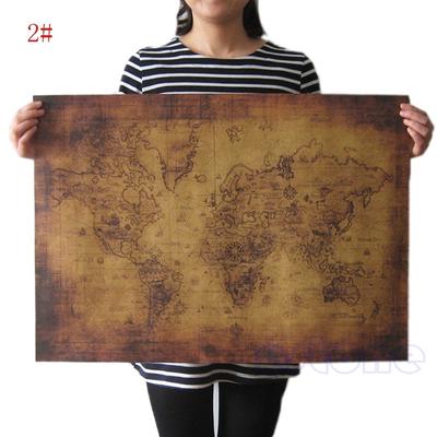 Vintage Globe Old World Map Matte Brown Paper Poster Home Wall Decor