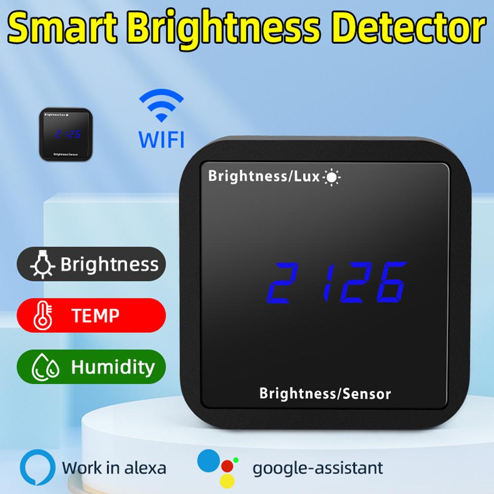 Tuya WIFI Intelligent Light Detector Temperature & Humidity Sensor with LED Display Support APP