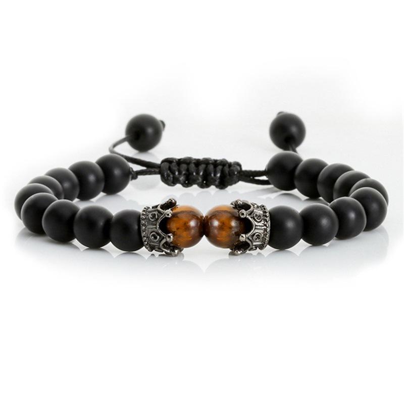 JYL TS Bracelet Triple-Layer Wrapped  Matte Beaded Enhances Elegance & Balance Crown-4 голубика