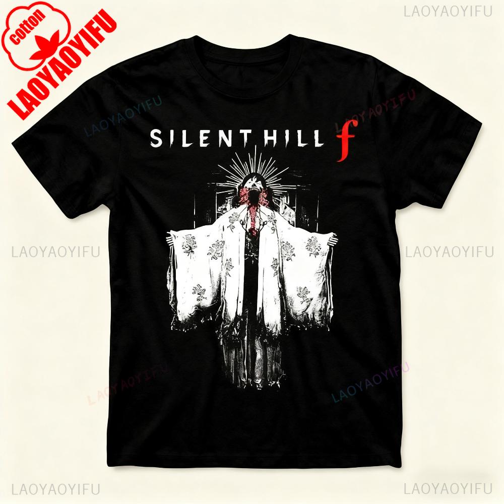 Футболка Silent Hill F Новые Работы Игровая Футболка Silent Hill Японский Стиль Рубашка Мужчины Женщины Геймеры Любитель Игр Футболка Модные Хлопковые Топы S