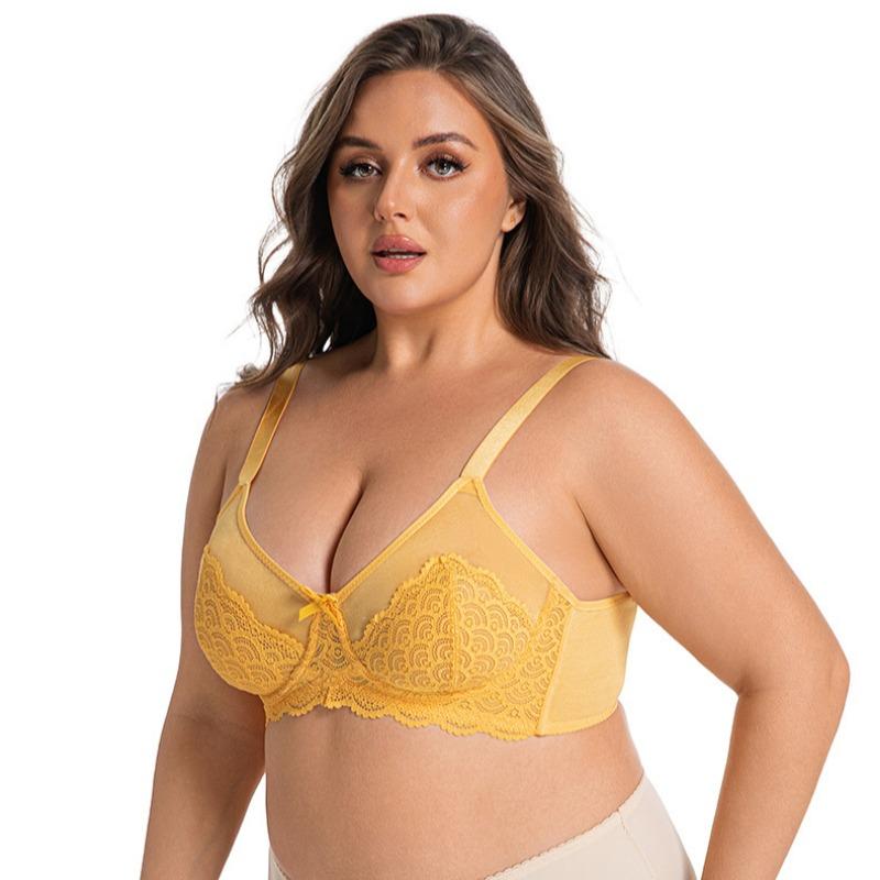 Dámské podprsenky plus size Nastavitelné podprsenky pro velká prsa Tenké kosticové kostice Sexy krajkové spodní prádlo