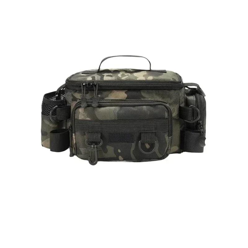 Fishing Tackle Backpack Lure Box Gear Storage Bag Fanny Pack for Men Fly Fishing Backpack with Rod Holder Sling Shoulder Bag