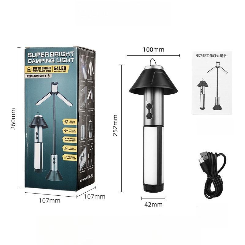 LED Camping Light Rechargeable Telescopic Zoom Flashlight, Multi-Functional Outdoor Lantern for Camping Hiking Fishing Emergency & Outdoor Activities