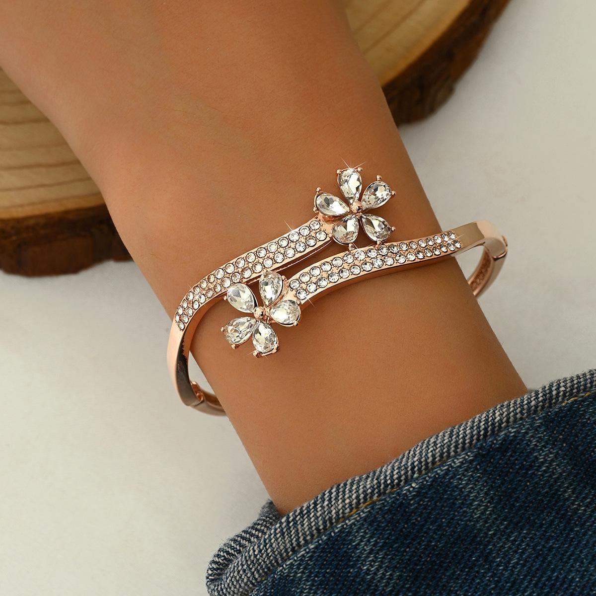 

Rose Gold Bracelet Women S Jewelry Simple Flower Bracelet