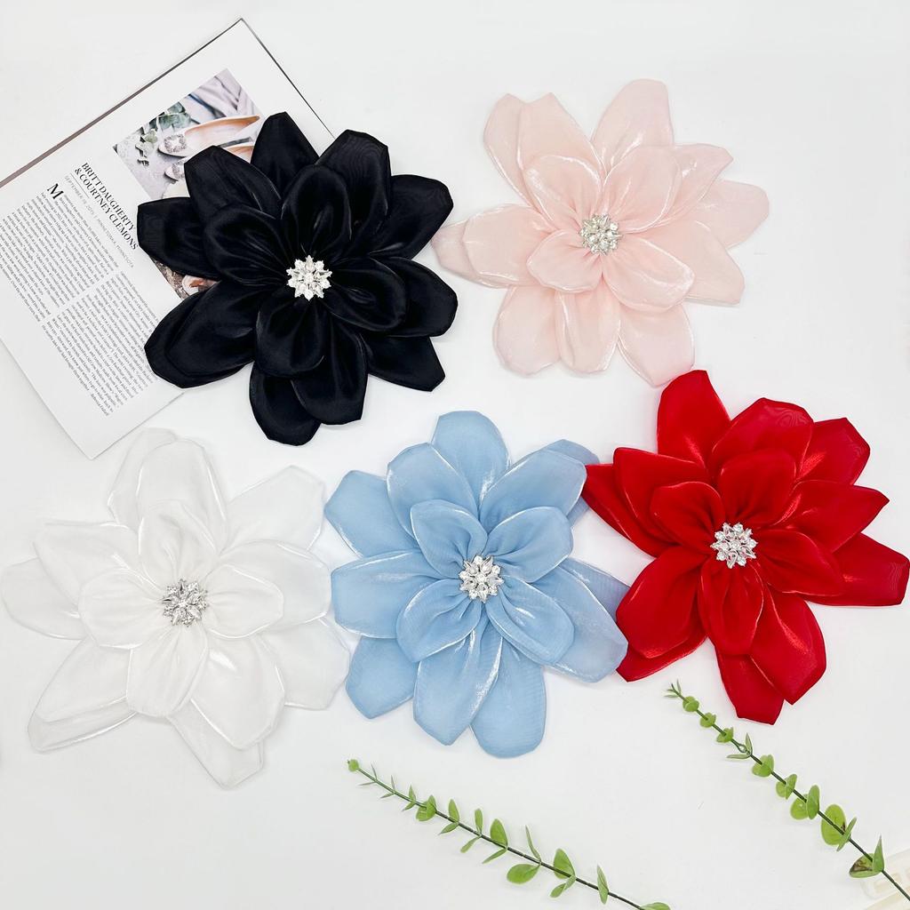 Handmade Diy Three-Dimensional Flower Accessories Chiffon Fabric Multi-Layer Three-Dimensional Large Flower Clothes Decoration Corsage Hot-Selling