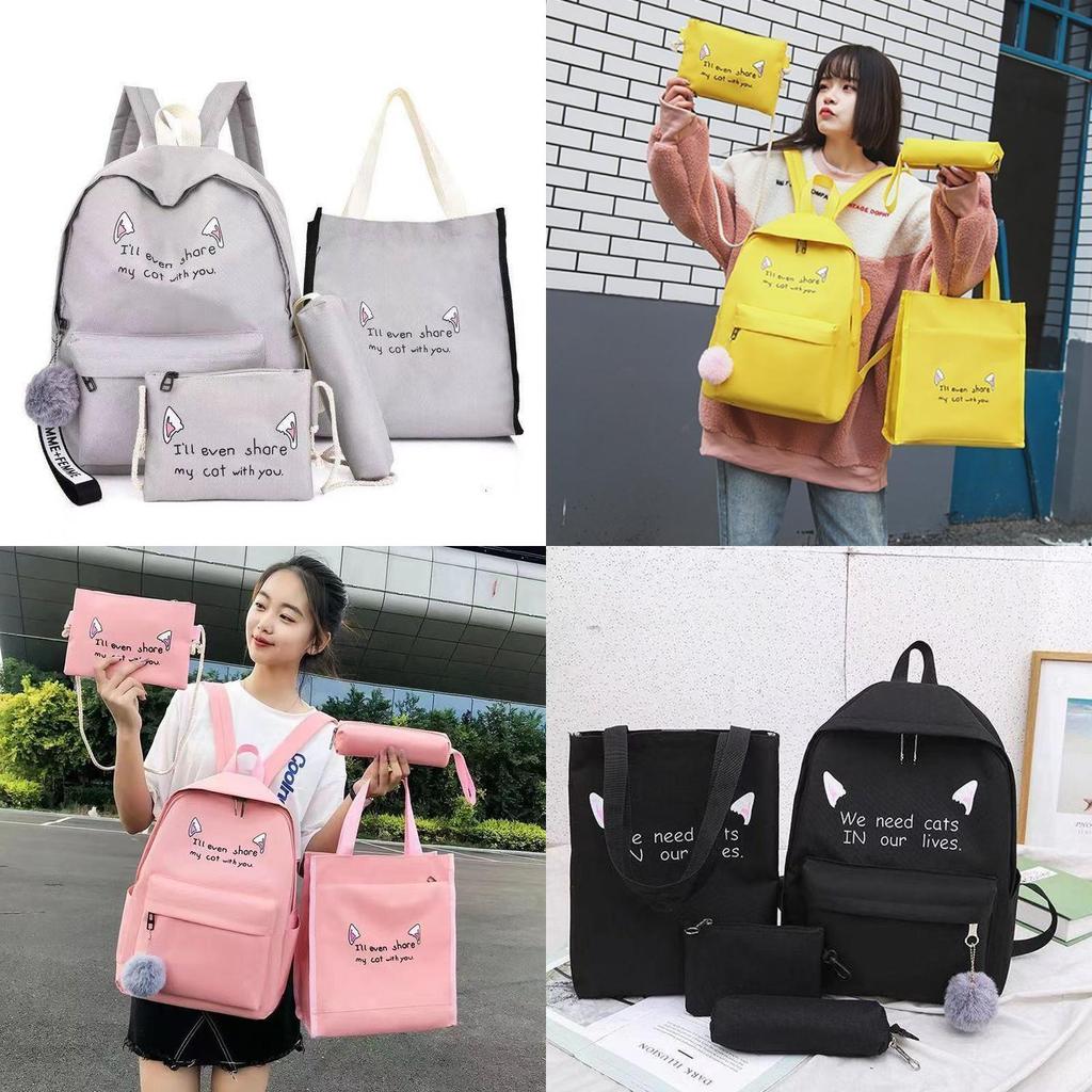 Casual Student Bookbag With Breathable Back System And Letter Print Design