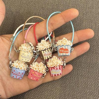 Creative 3D Popcorn Keychain Pendant - Children's Gift Ornament