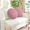 Seat Cushion 2 pcs Pink Ø50 x 19 cm Velvet