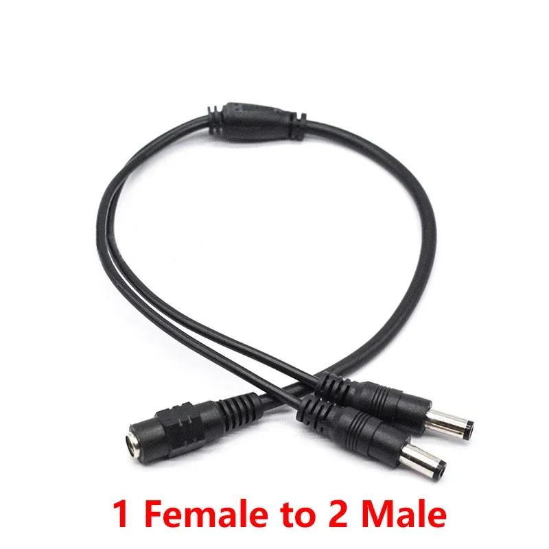 5.5*2.1mm 1 Female to 2 3 4 5 6 8 Male DC Power Adapter Connector Wire DC Power Splitter Cable for CCTV Camera LED Strip Lights