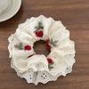 1pc weet Embroidered Cherry Four-Layer Lace large intestine hair ring Elegant Headband Scarf Hairpin, Bun Hairpin Flower Hairpin