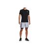 Under Armour Solid Color Letter Logo Print Crew Neck Short Sleeve T-Shirt Men Tops Black 1361683-001