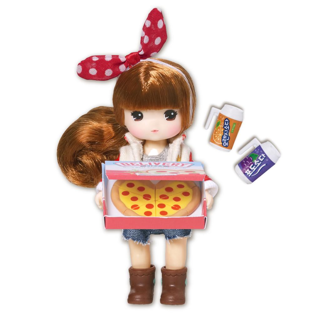[Mimi World Offiziell] Pizza-Lieferung auf Little Mimis Roller, beliebte koreanische Charakterspielzeuge