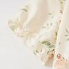 Chinese Style Lace Up Pajama Suit Flower V-Neck Shorts Sleeve Nightwear Women Homewear Loose Two Pieces Sleepwear Sets Home