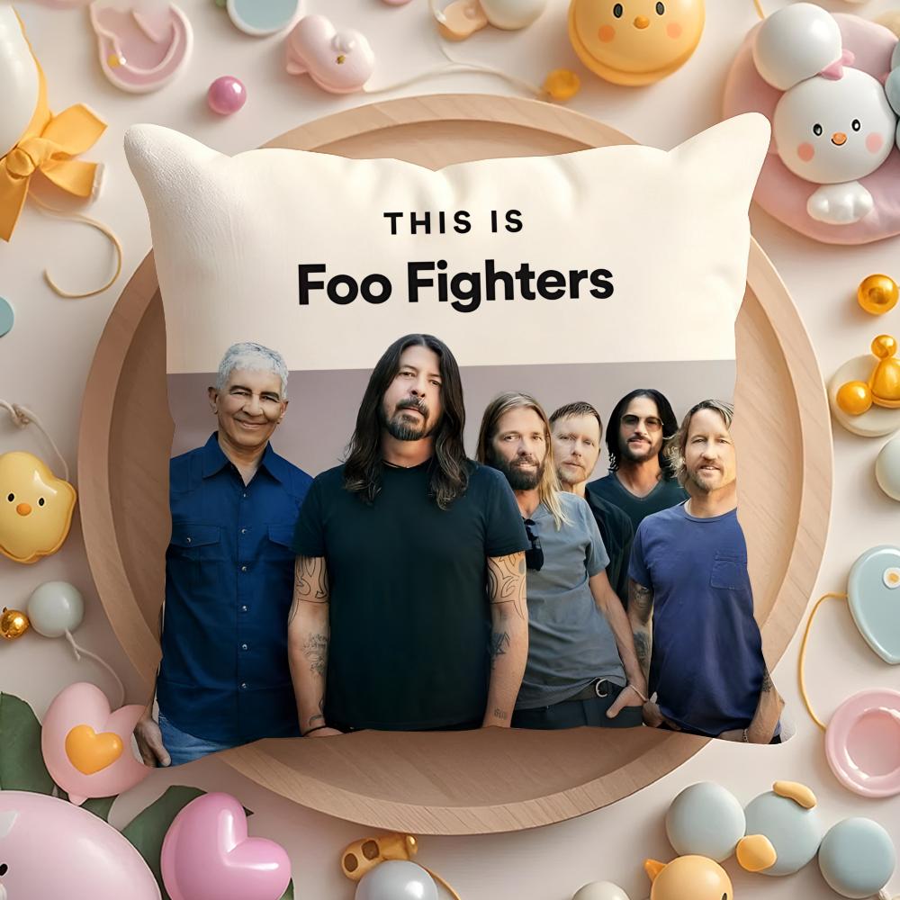 Foo F-Fighters Band Cushion Cover Home & Car Multi-Scene Pillow Cover - Reversible, Soft & Durable for Daily Use