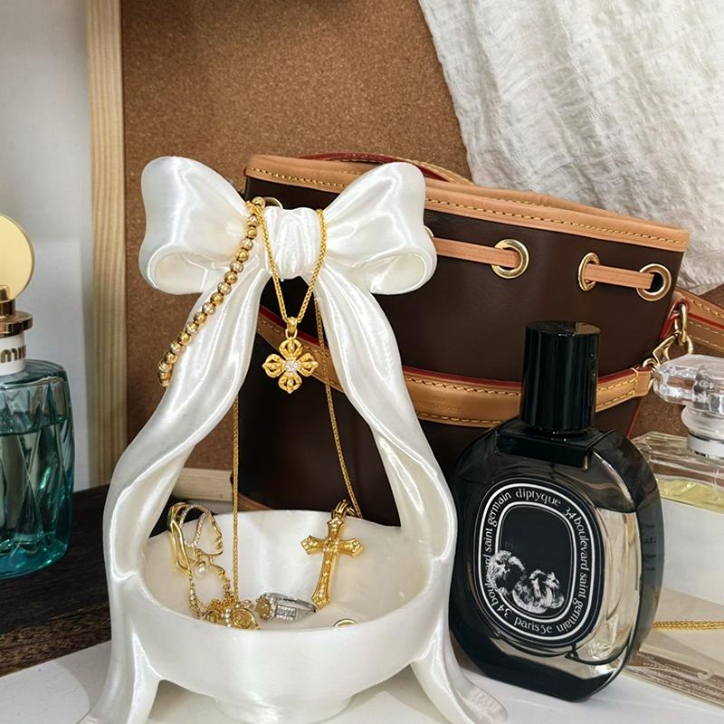 3D Printing Bow-Shaped Storage Tray Ins Lolita-Style Princess Dress Makeup Brush Pen Holder Desktop Cosmetic Jewelry Storage Box