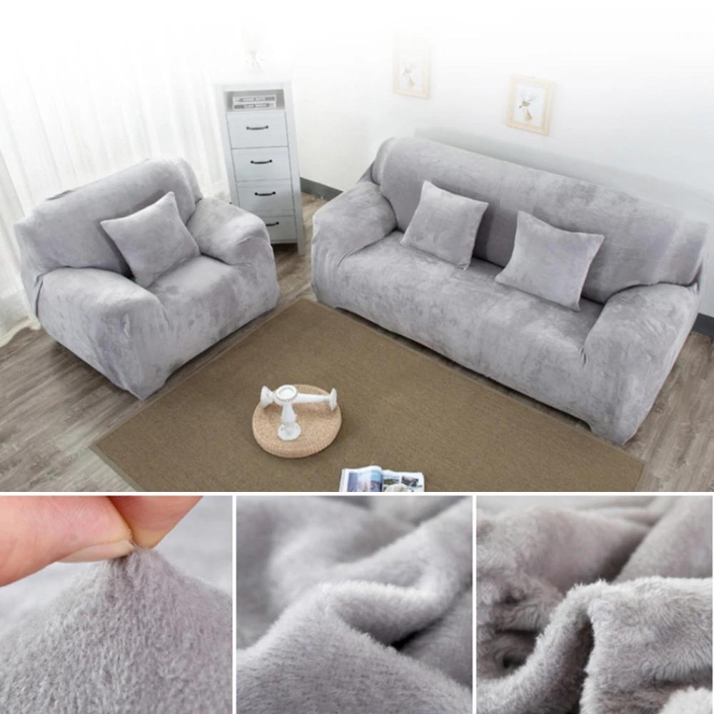 Stretch Velvet Couch Cover for Cushion Couch Covers Sofa Slipcovers with Non Skid Foam Elastic Bottom Furniture Protector