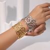 Exaggerated Coral Design Bracelet Armlet Women's Wrist Jewelry Metal Opening Bangle  Party
