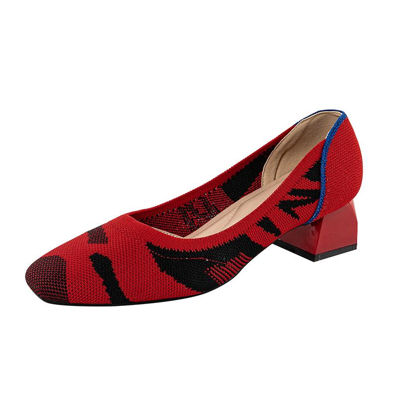 1509 Classic Low-Cut Chunky Heel Square Toe Women's Versatile Casual Shoes