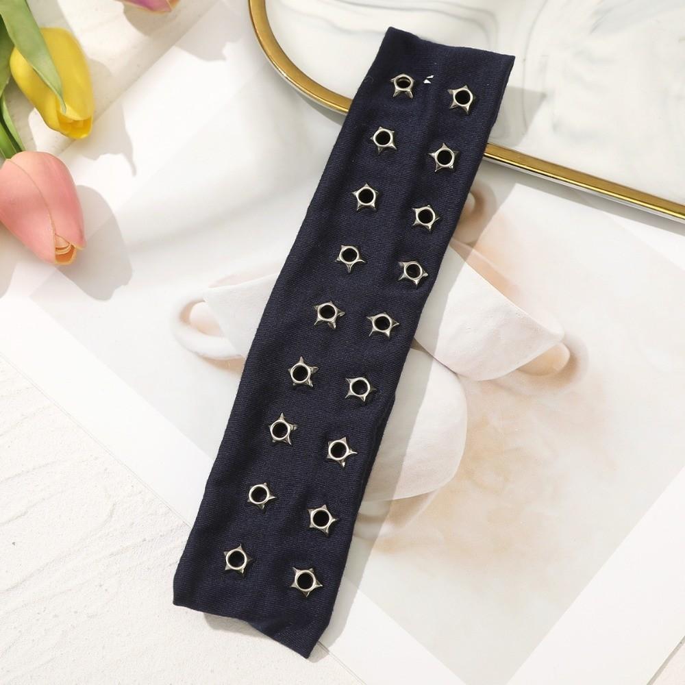 Star Hollow Eyelet Elastic Headband Fabric Hollow Eyelets Hair Bands Gifts Studded Headbands  Punk