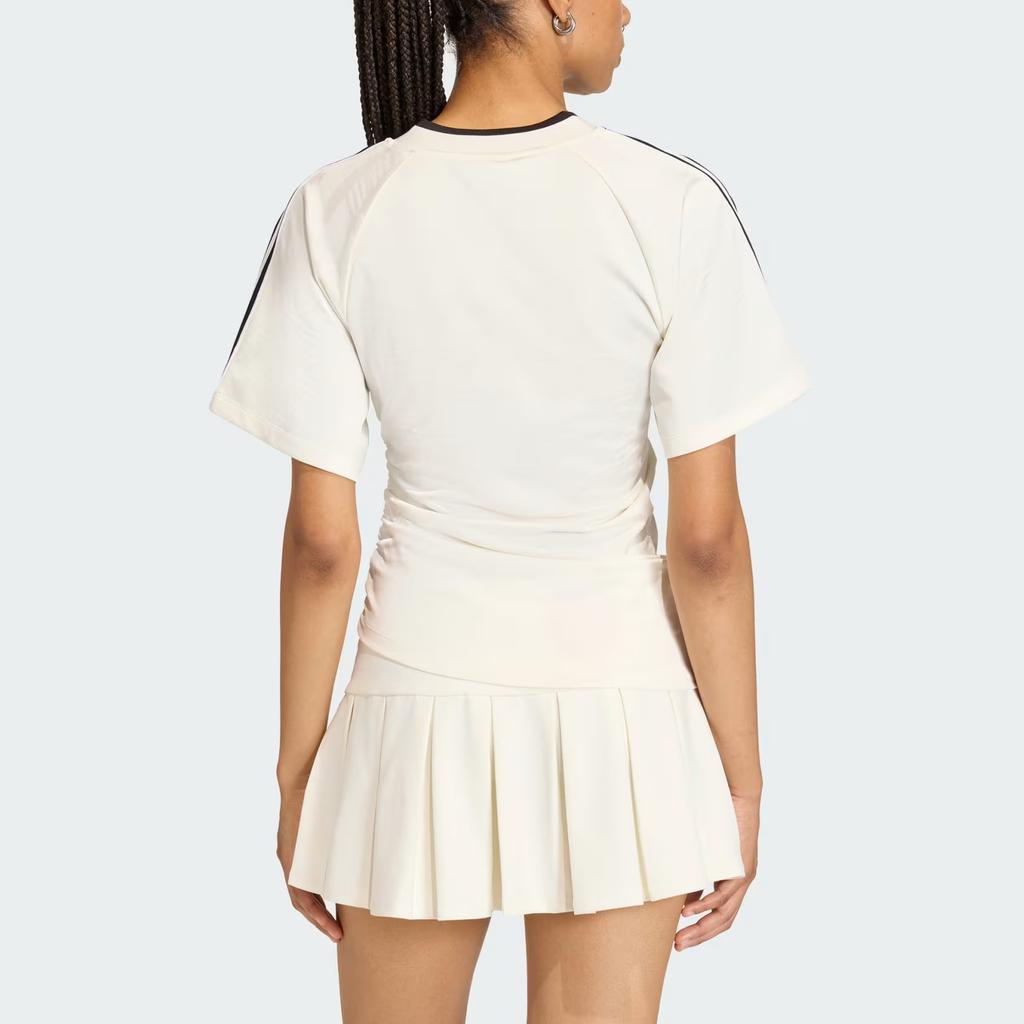Adidas Originals Rouched Football Jersey V-Neck Slim Fit Short Sleeve Women tops KC9122