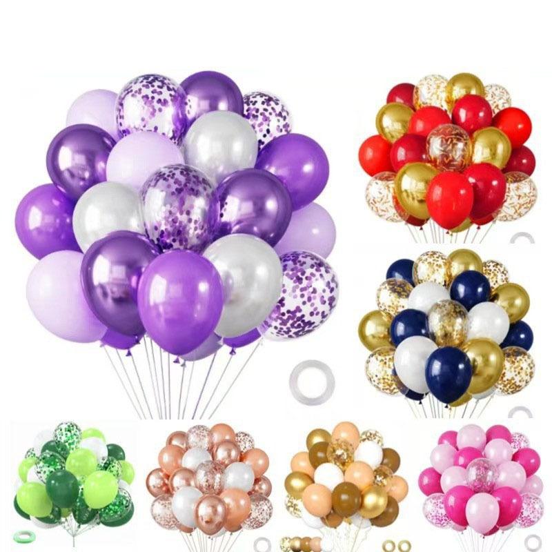 10 Zoll 30 Stück Glitzerpapier-Schnipsel Ballon-Set Dekoration Ballons Weihnachten Halloween Geburtstag Feiertag