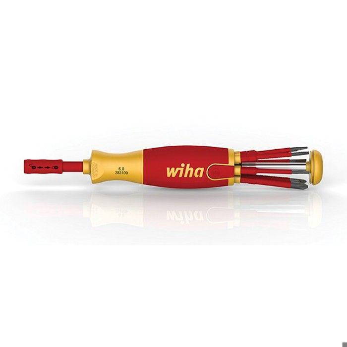 Tournevis porte embout slim vde 75 mm wiha liftup - 6 embouts fente /ph /xeno pz2 - 38611